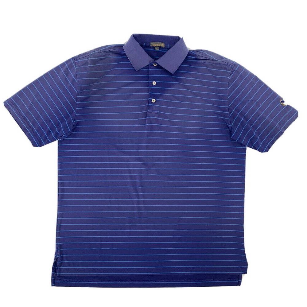 Men's Peter Millar Summer Comfort Polo Shirt Purple L Robert Trent‎ Jones Golf